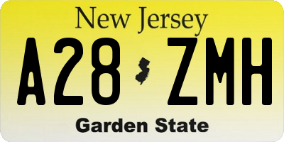 NJ license plate A28ZMH