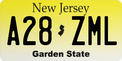 NJ license plate A28ZML