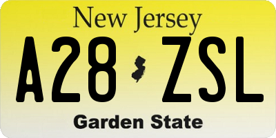 NJ license plate A28ZSL