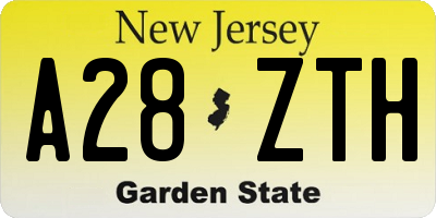 NJ license plate A28ZTH