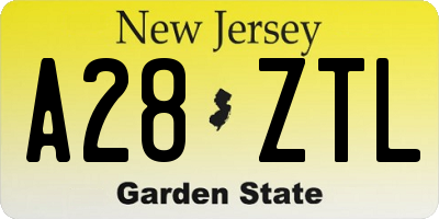 NJ license plate A28ZTL