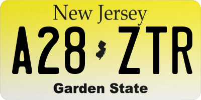 NJ license plate A28ZTR