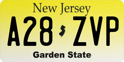 NJ license plate A28ZVP
