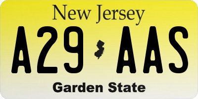NJ license plate A29AAS