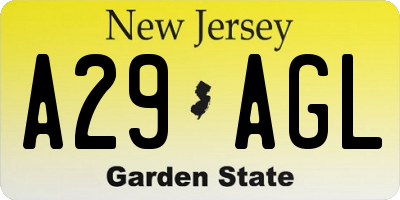 NJ license plate A29AGL