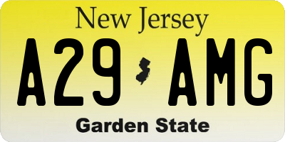 NJ license plate A29AMG