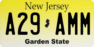 NJ license plate A29AMM