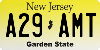 NJ license plate A29AMT