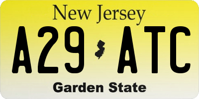 NJ license plate A29ATC