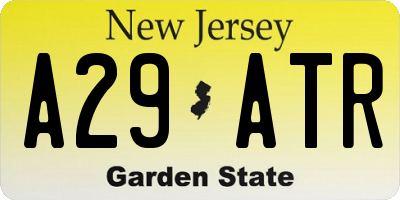 NJ license plate A29ATR