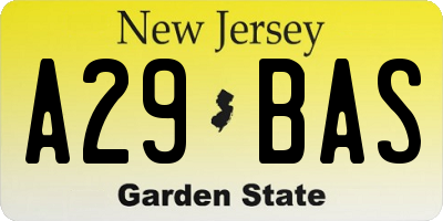NJ license plate A29BAS