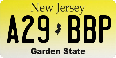 NJ license plate A29BBP