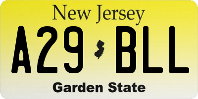 NJ license plate A29BLL