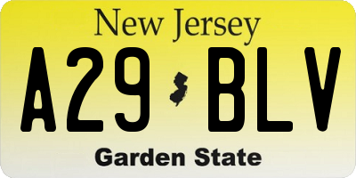 NJ license plate A29BLV