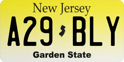 NJ license plate A29BLY