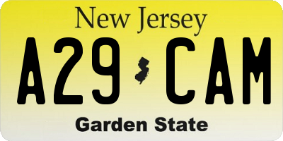 NJ license plate A29CAM
