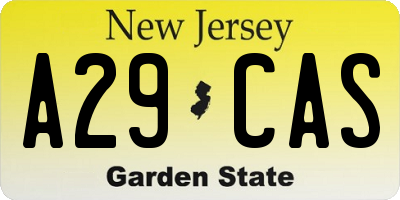 NJ license plate A29CAS