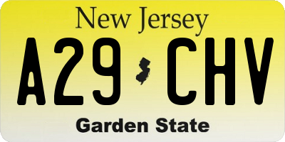 NJ license plate A29CHV