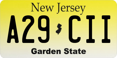 NJ license plate A29CII