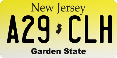 NJ license plate A29CLH