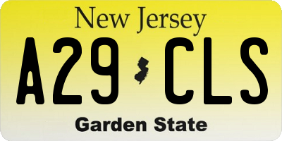 NJ license plate A29CLS