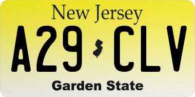 NJ license plate A29CLV