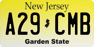 NJ license plate A29CMB