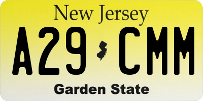 NJ license plate A29CMM