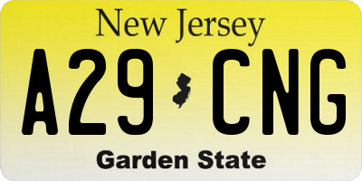 NJ license plate A29CNG
