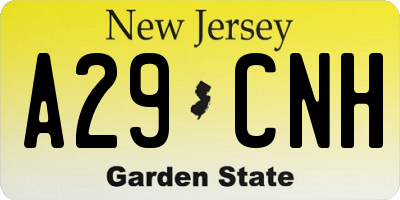 NJ license plate A29CNH
