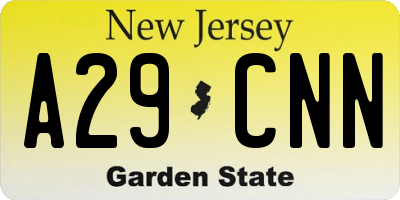 NJ license plate A29CNN