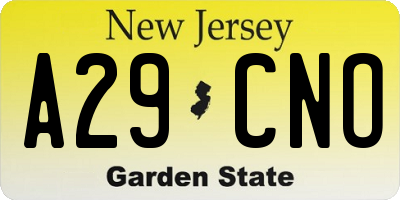 NJ license plate A29CNO