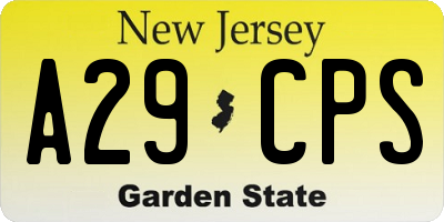 NJ license plate A29CPS