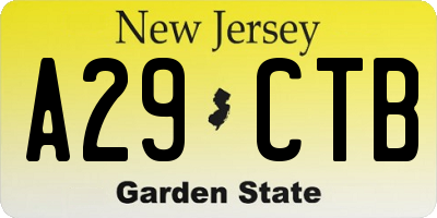 NJ license plate A29CTB