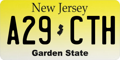 NJ license plate A29CTH