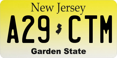 NJ license plate A29CTM