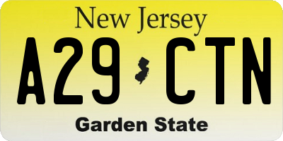 NJ license plate A29CTN
