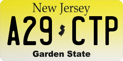 NJ license plate A29CTP