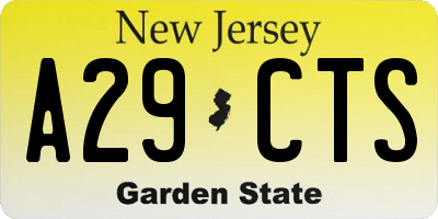 NJ license plate A29CTS