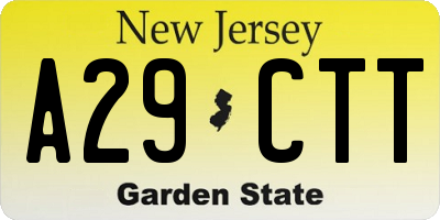 NJ license plate A29CTT