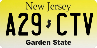 NJ license plate A29CTV