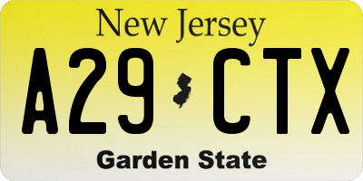 NJ license plate A29CTX