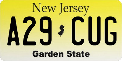 NJ license plate A29CUG