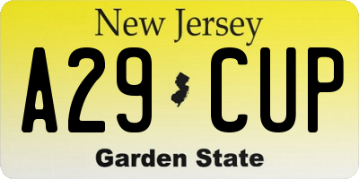 NJ license plate A29CUP