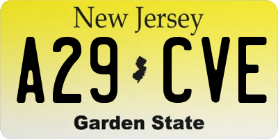 NJ license plate A29CVE