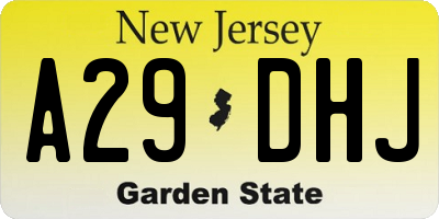 NJ license plate A29DHJ