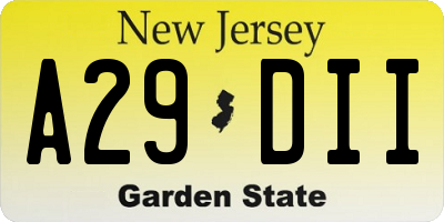 NJ license plate A29DII