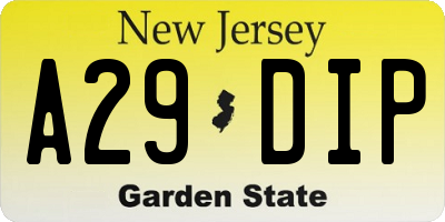 NJ license plate A29DIP