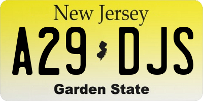 NJ license plate A29DJS