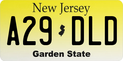 NJ license plate A29DLD